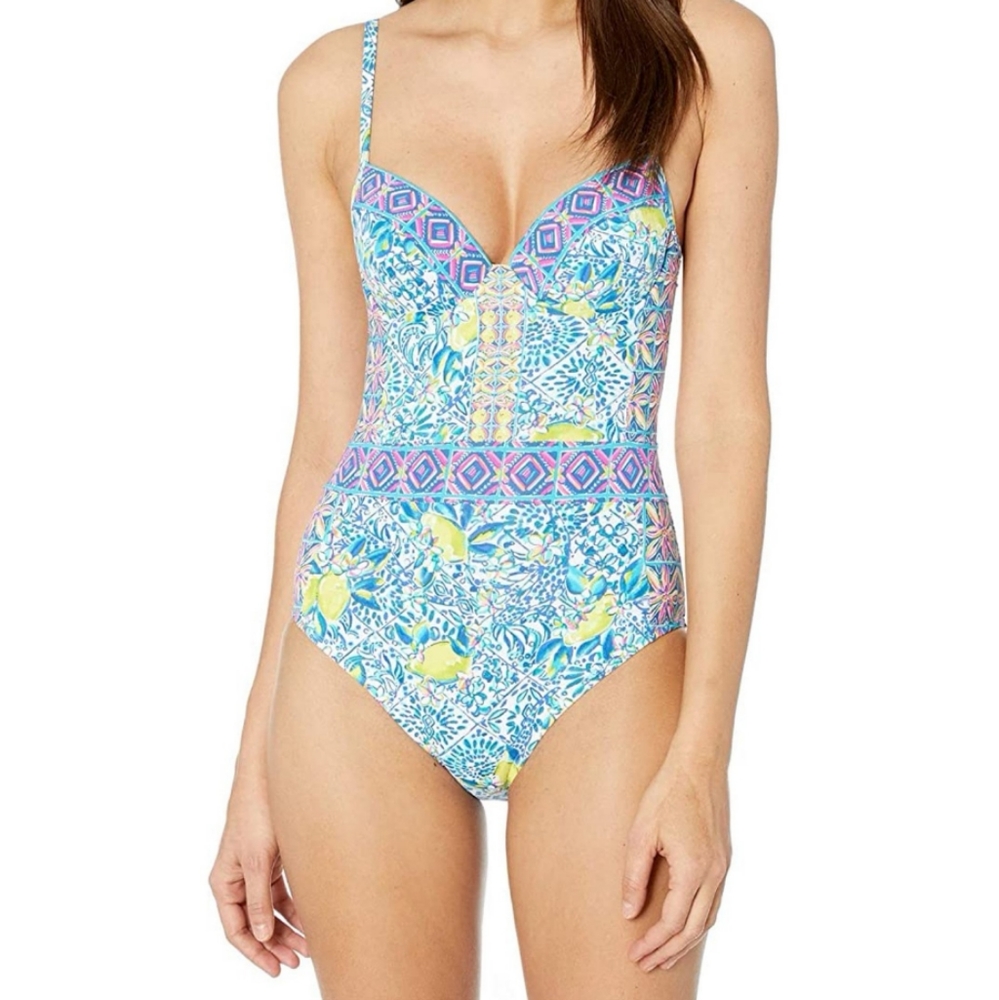 Lilly Pulitzer Palma One-Piece Swimsuit In Resort White Zest For Life Swim